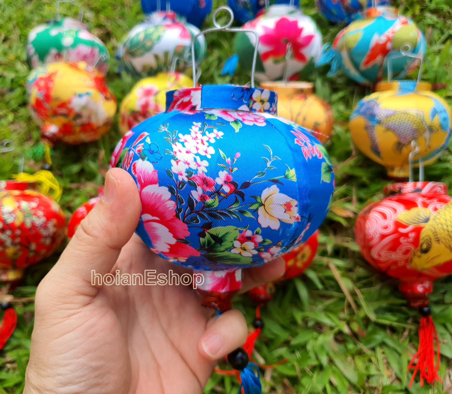 Set 16 mini silk lanterns 10cm for wedding decor String lanterns 3D flower silk lanterns for New Year decoration wedding planner