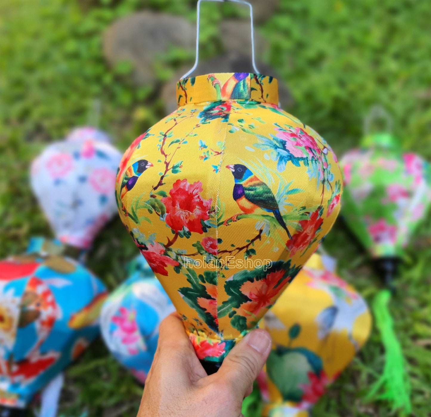 Set 8 Vietnamese Hoi An Silk Lanterns 22cm for Home Decor Restaurant Decor Wedding Decor