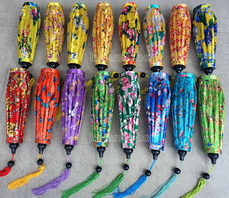 Set 16 Hoi An Traditional silk lanterns 35cm for Restaurant decorations Wedding decorations Outdoor Party decor Porch decor