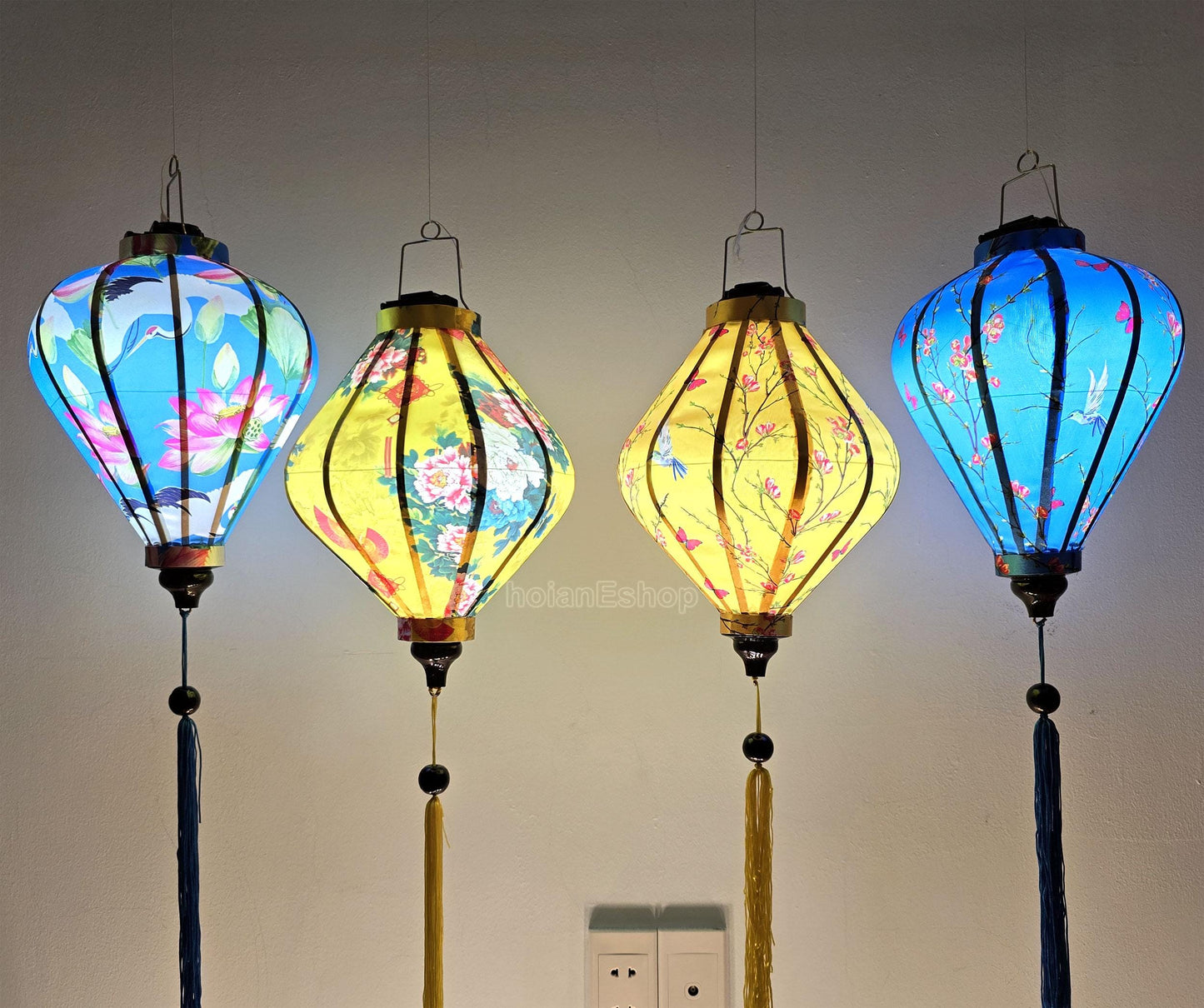 Vietnam Waterproof Silk Lanterns 35cm, Customized Lantern, Wedding Party Decoration, Garden Decoration, New Year Decorations - Set 4 pcs