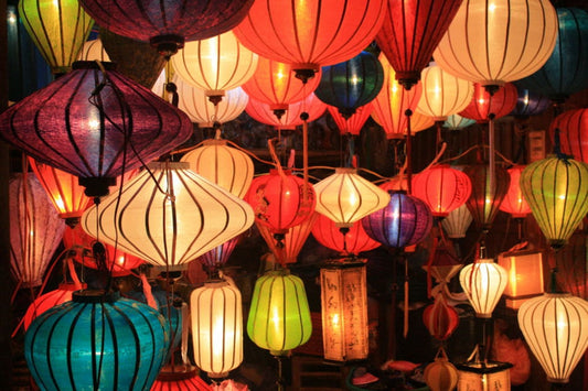 Set of 50 Hoi An silk lanterns 40 cm for Christmas Decorating, Garden decoration - Wedding decoration, lamp for restaurant decor