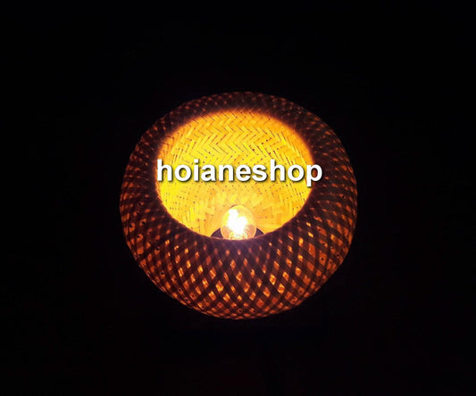 Set of 2 pcs bamboo lamp (10cm) for interior decoration, desk lamp, bedside lamp for bedroom