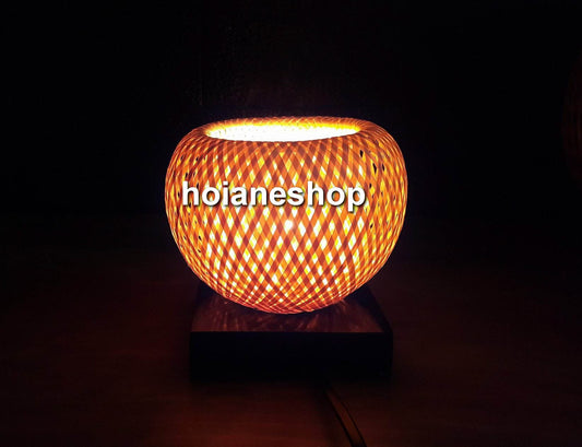 Set of 2 pcs bamboo lamp (10cm) for interior decoration, desk lamp, bedside lamp for bedroom