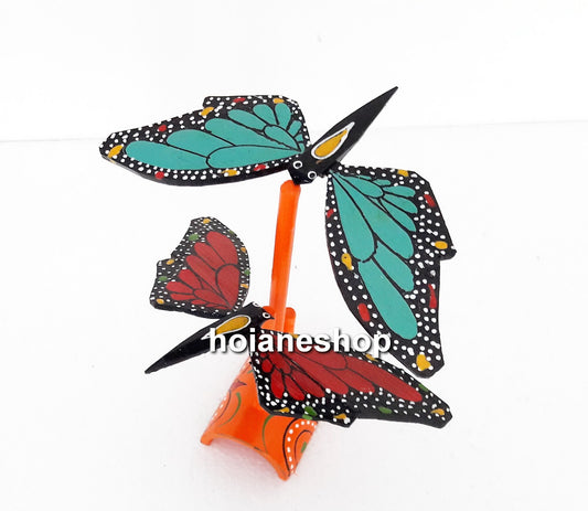 Set of 10 pcs hand-pained bamboo butterfly for children toys, wedding gifts, gifts for mom, gifts for baby
