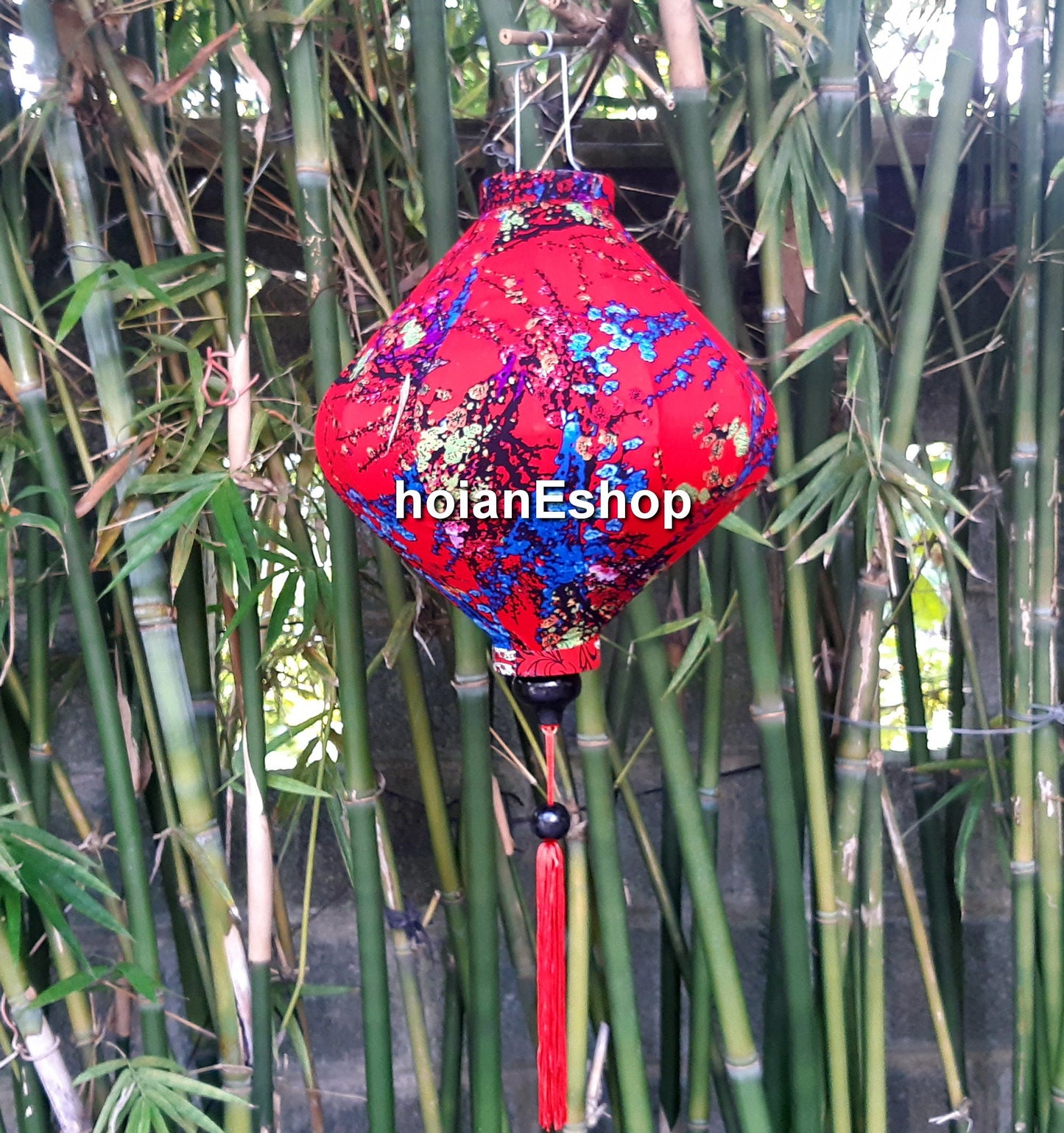 Lot of 20 pcs Hoi An silk lanterns 40cm with flower printing on fabric - silk lanterns for wedding decoration