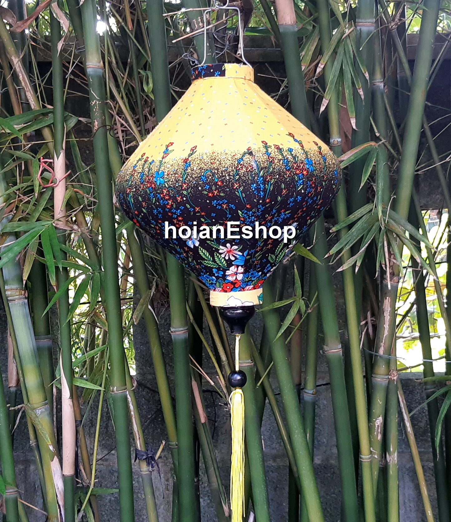 Lot of 20 pcs Hoi An silk lanterns 40cm with flower printing on fabric - silk lanterns for wedding decoration