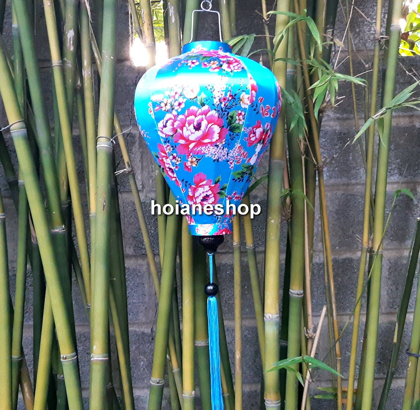 Set 16 pcs of 40cm Vietnam silk lanterns with flower printing on fabric - Hoi An lanterns for Wedding party decor Christmas tree decor