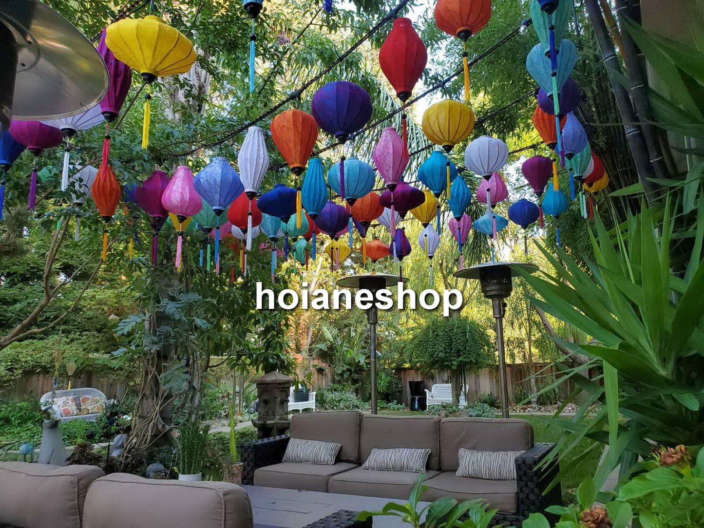 Set of 50 Vietnamese silk lanterns 40 cm for Wedding decor- Events decor- Garden decor- Hotel lobby decor, Restaurant lobby decor, celiling