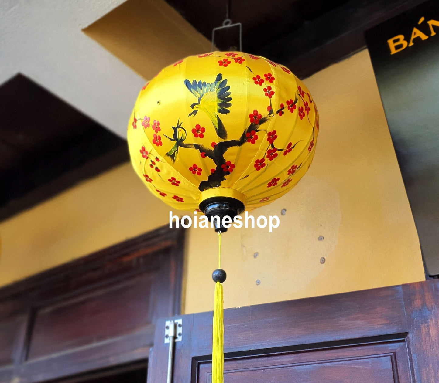 Vietnamese bamboo silk lanterns 21'' (55 cm) for home decoration, wedding decoration, home decoration - Hand paited lanterns on fabric