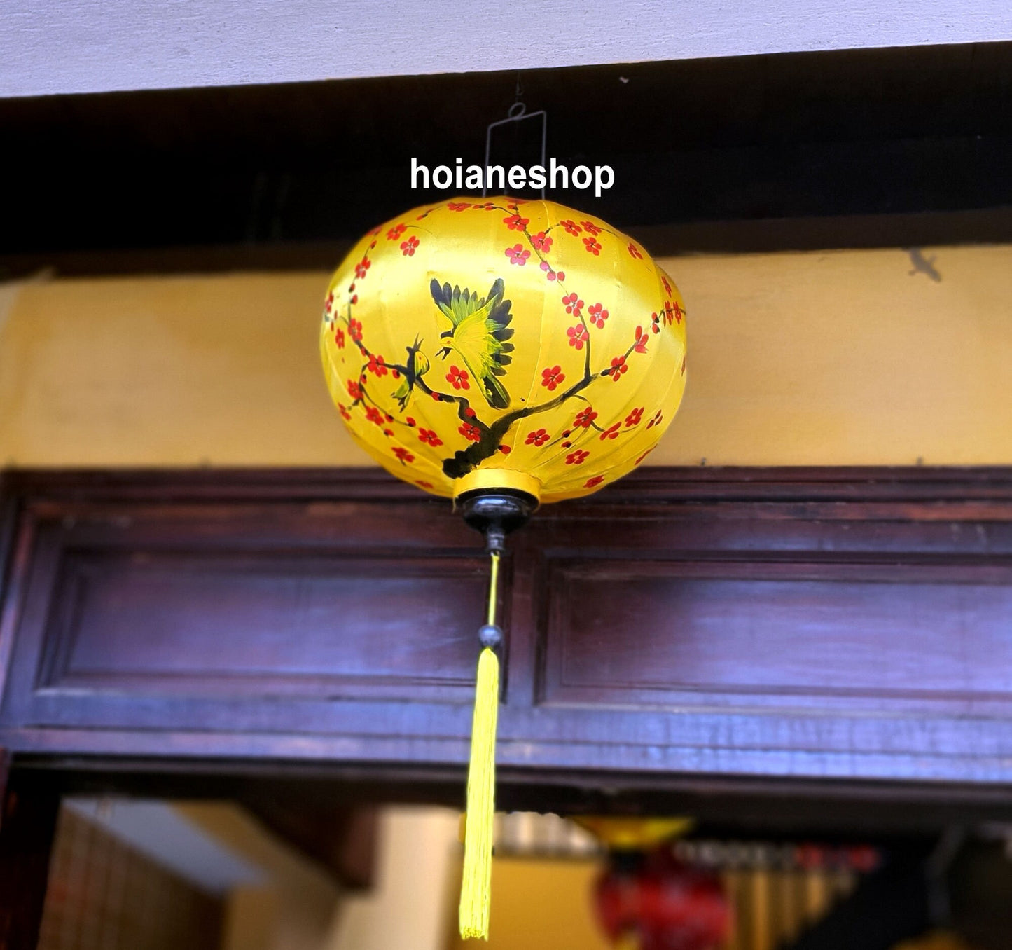 Vietnamese bamboo silk lanterns 21'' (55 cm) for home decoration, wedding decoration, home decoration - Hand paited lanterns on fabric