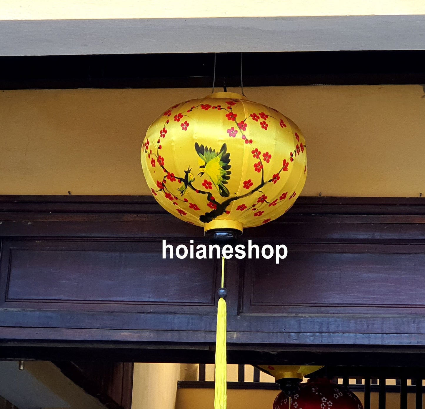 Vietnamese bamboo silk lanterns 21'' (55 cm) for home decoration, wedding decoration, home decoration - Hand paited lanterns on fabric