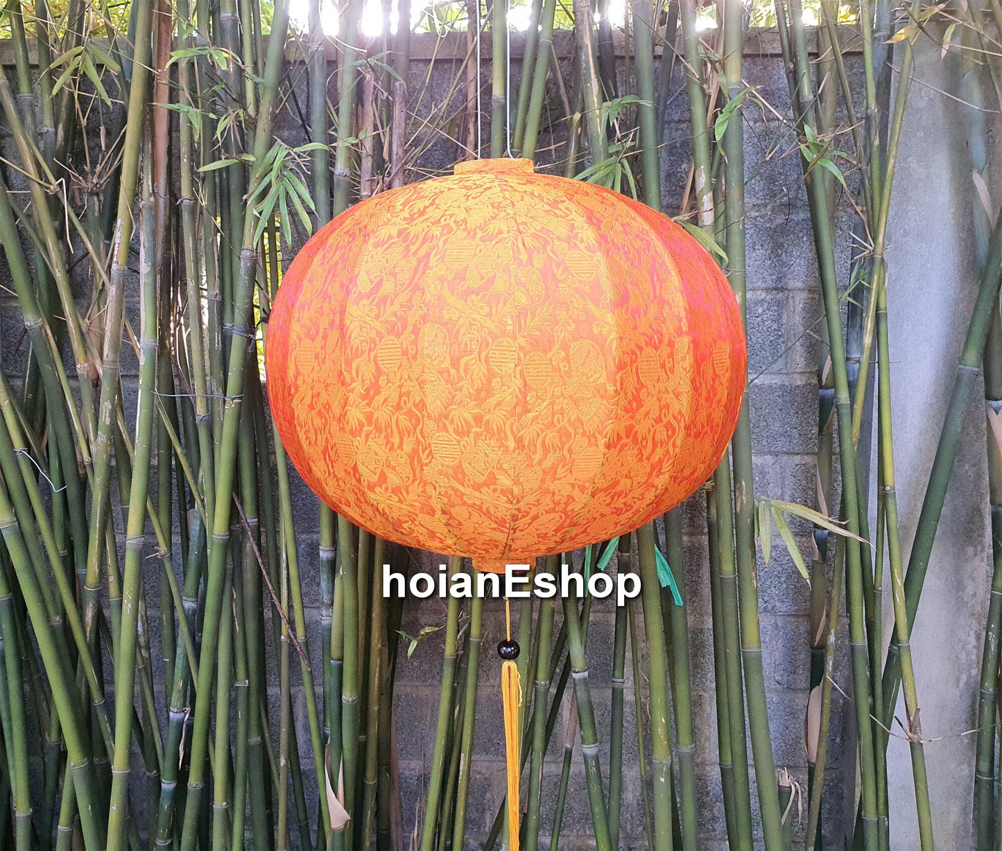 Set of 2 round bamboo silk lanterns (90cm) - ceiling light for living room, home decor, garden decor, wedding decor, wedding tent decor