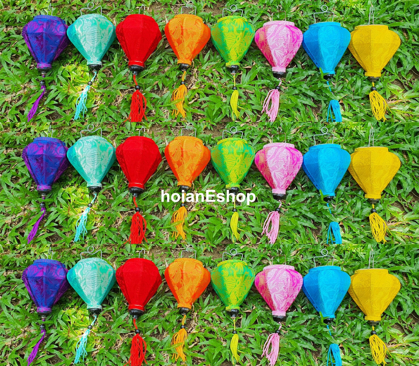 Set 24 pcs Vietnam mini silk lanterns 10cm for Christmas tree decorations, mini lanterns for wedding, lantern for gifts, lanterns for party