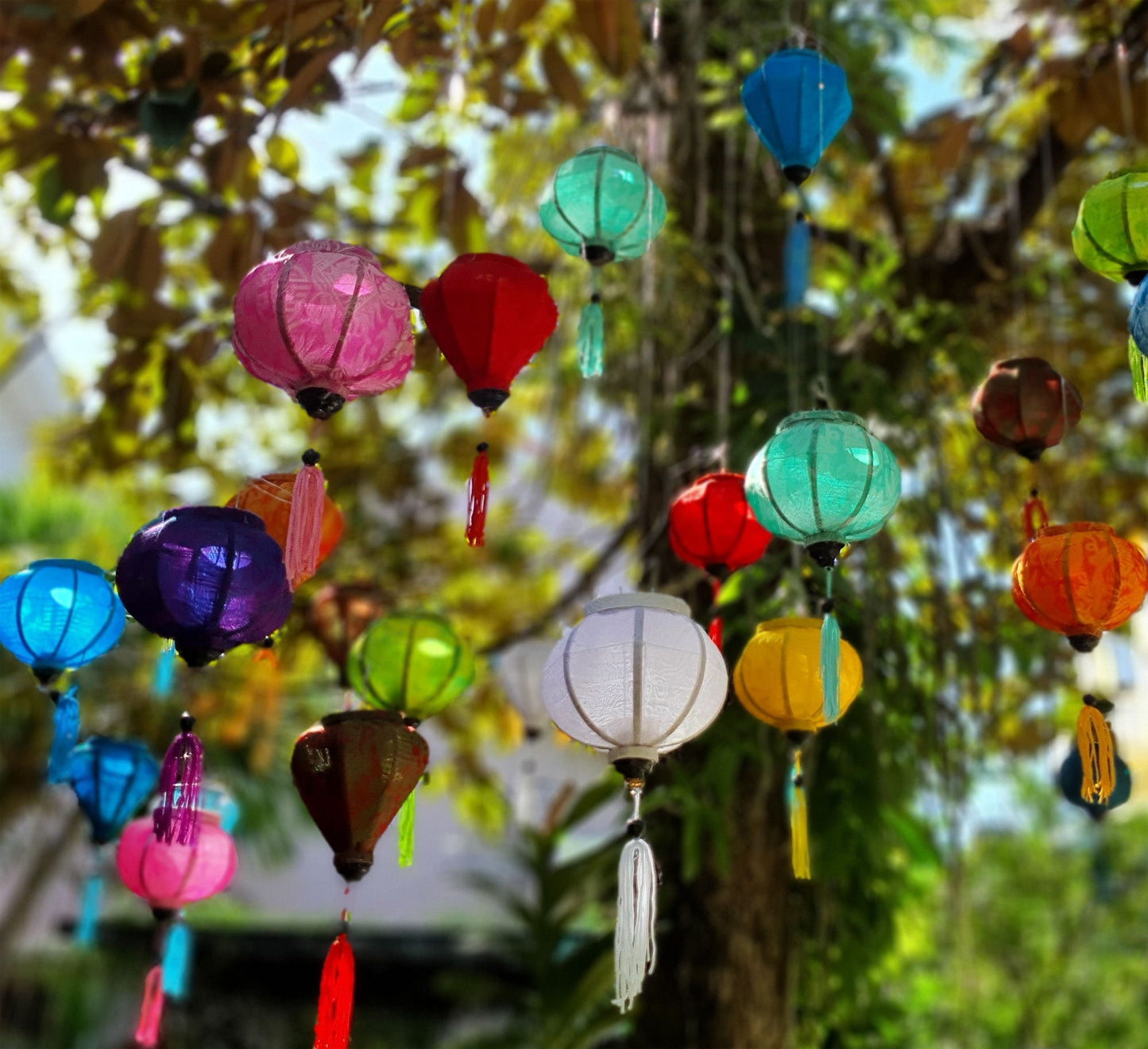 Set of 16 pcs mini silk lanterns 10cm - wedding lanterns- christmas decor, christmas gift, wedding planner, garden decor, gift for mom