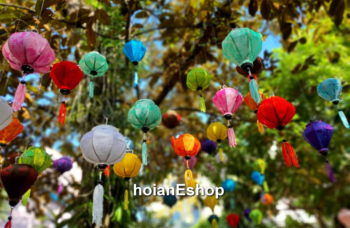 Set 100 pcs Mini Silk Lanterns 10cm for Moon festival, Mid-autumn festival lanterns, Mini lanterns decorate the outdoor garden