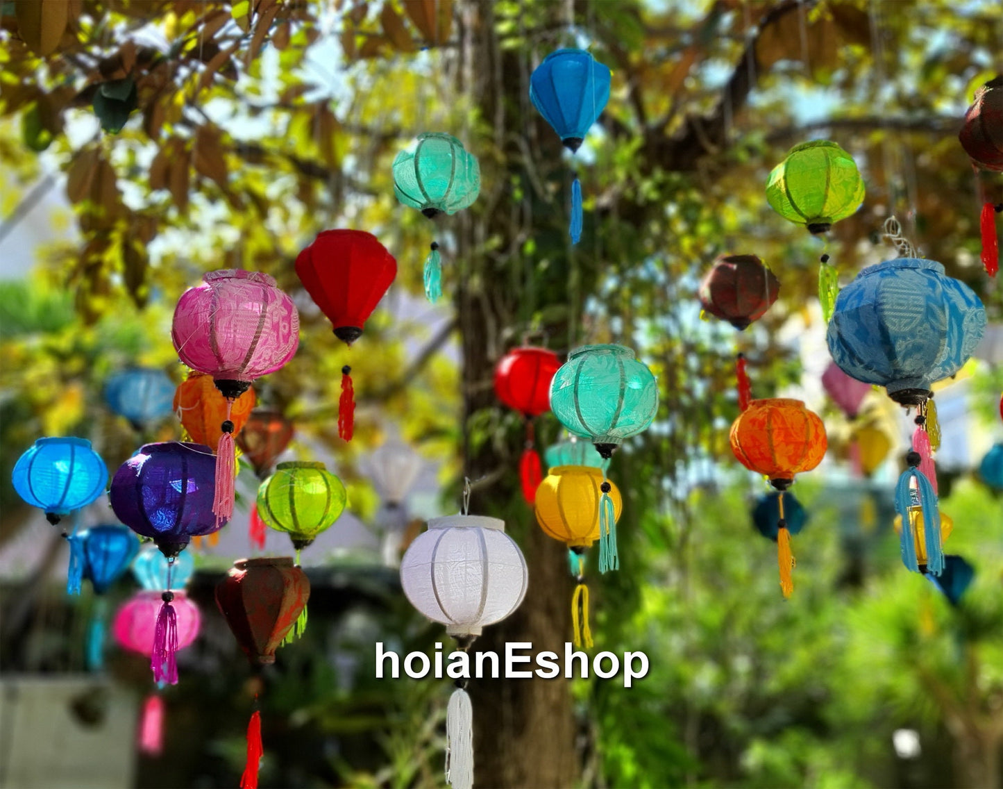 Set 100 pcs Mini Silk Lanterns 10cm for Moon festival, Mid-autumn festival lanterns, Mini lanterns decorate the outdoor garden