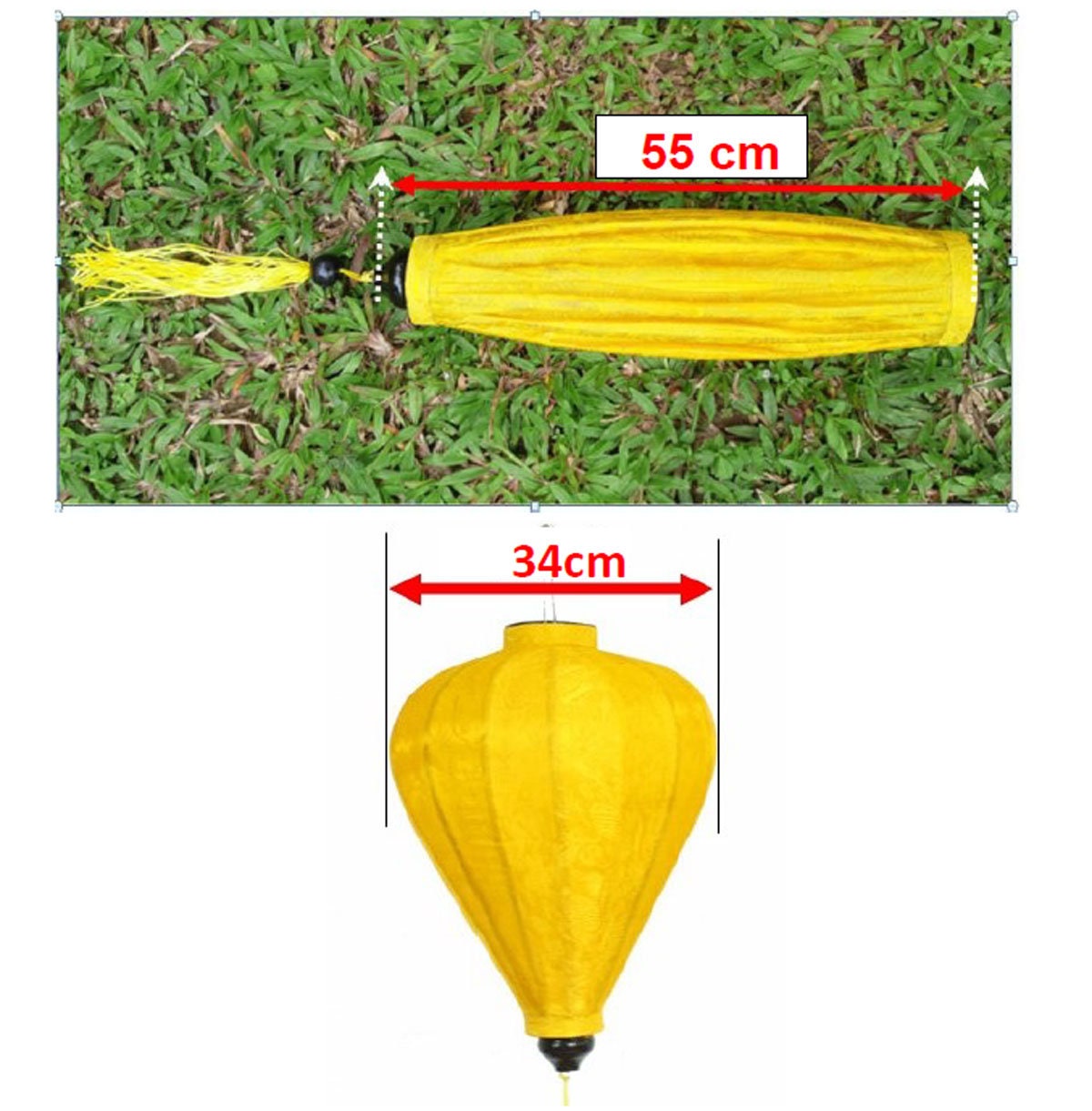 2 pcs Vietnamese bamboo silk lanterns 22'' (55cm) for wedding decor - Garden decoration - outdoor party decor - wedding tent decor