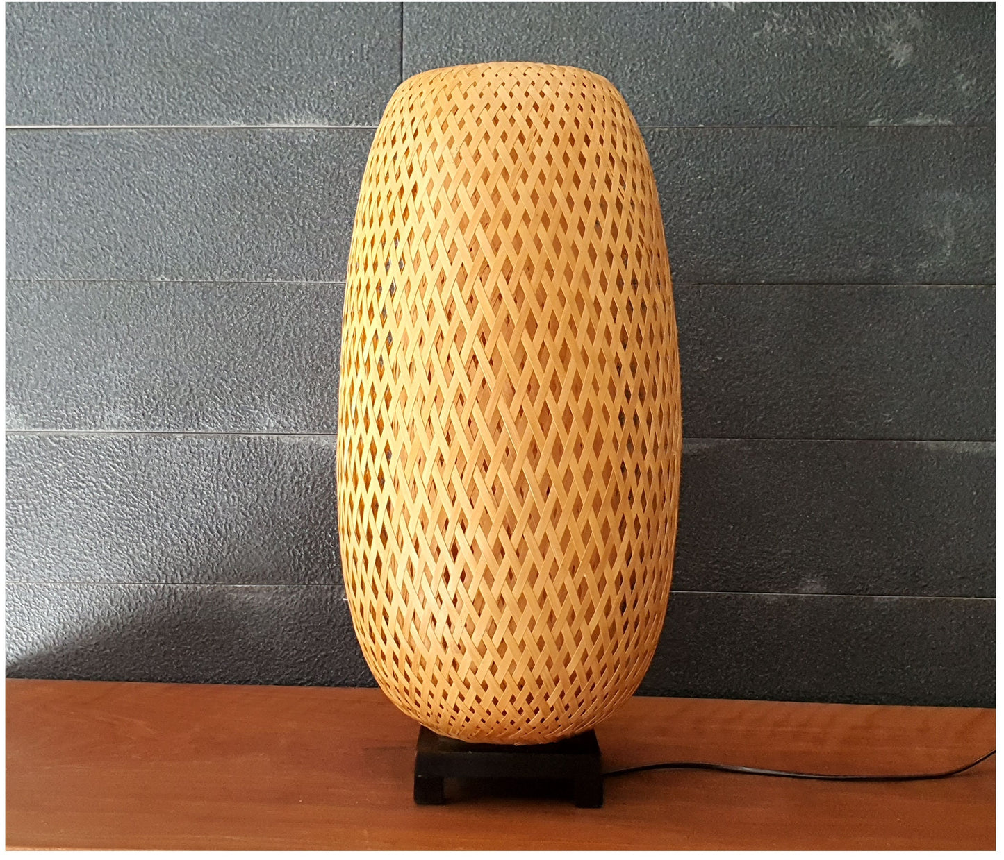 Set 2 pcs of 22'' bamboo bedside lamp, table lamp, floor lamps for Living room, bedroom, bamboo lamps for desk decor Interior decor