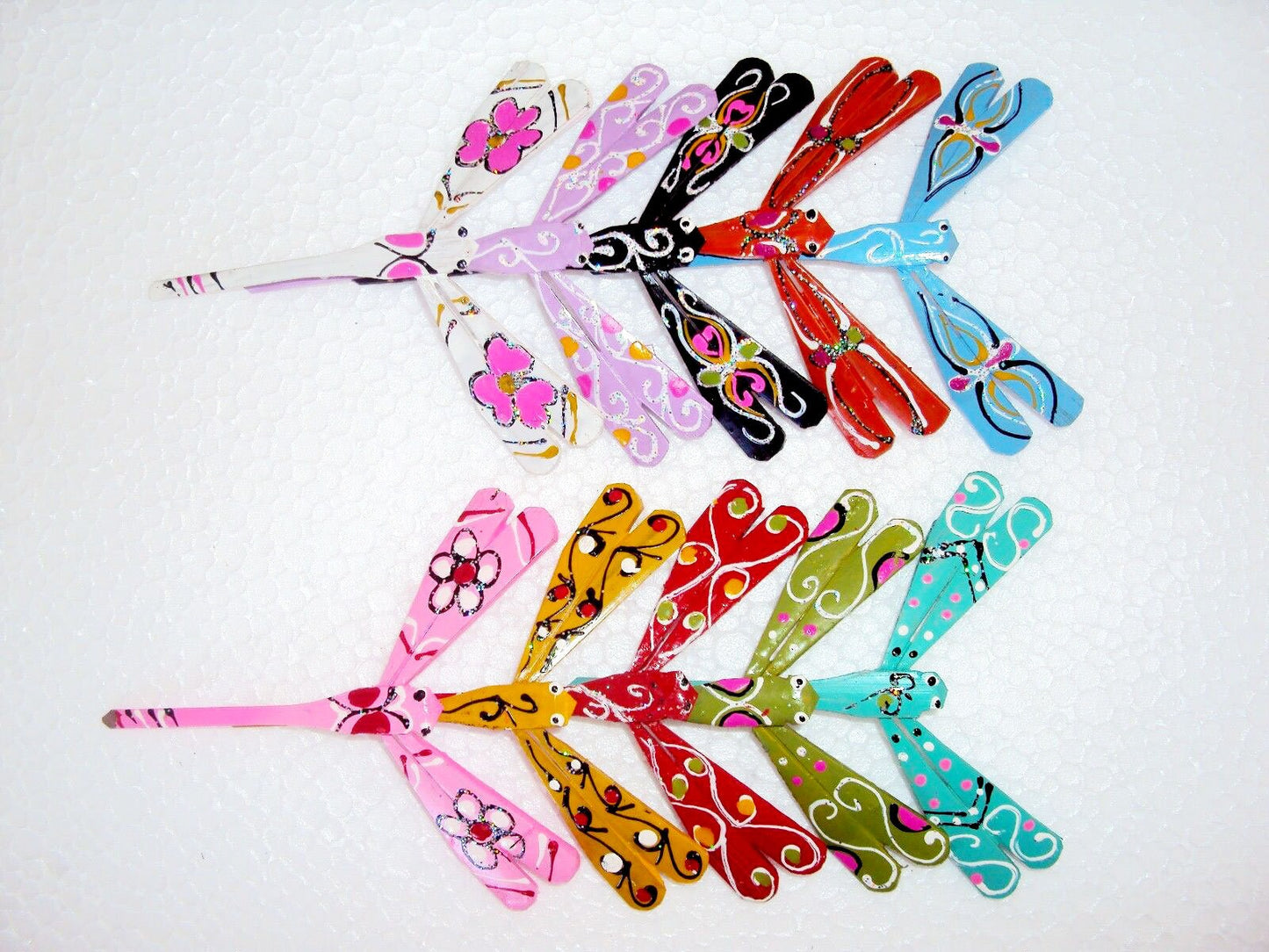 Set 100 pcs Painted Self Balancing Bamboo Dragonfly 2.7'' for Wedding gifts - Birthday gifts - Children toys, gifts for him, gifts for baby