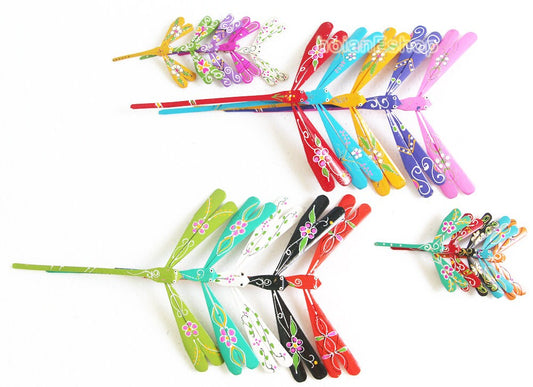 Lot of 10+10 Hand Carved Self Balancing Bamboo Dragonfly 7.8 inch and 2.8 inch, wedding gifts, gifts for him, gifts for mom, gifts for baby