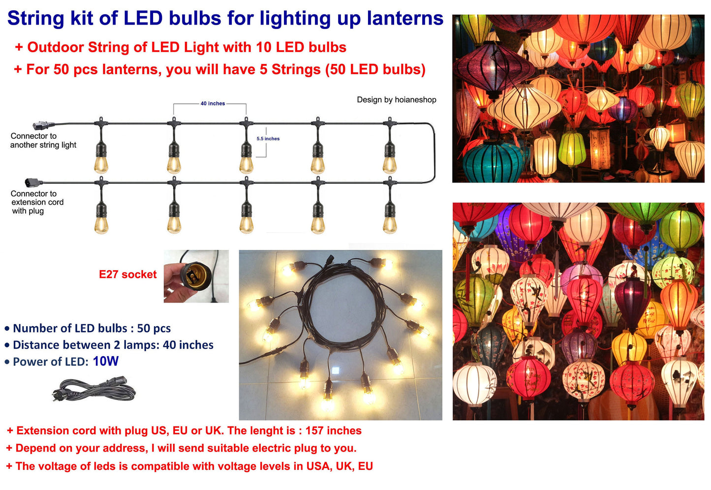 50 pcs waterproof lanterns 40 cm for outdoor decor Lanterns for Christmas Decor Garden decor Outside decor Park decor Hotel lobby decor