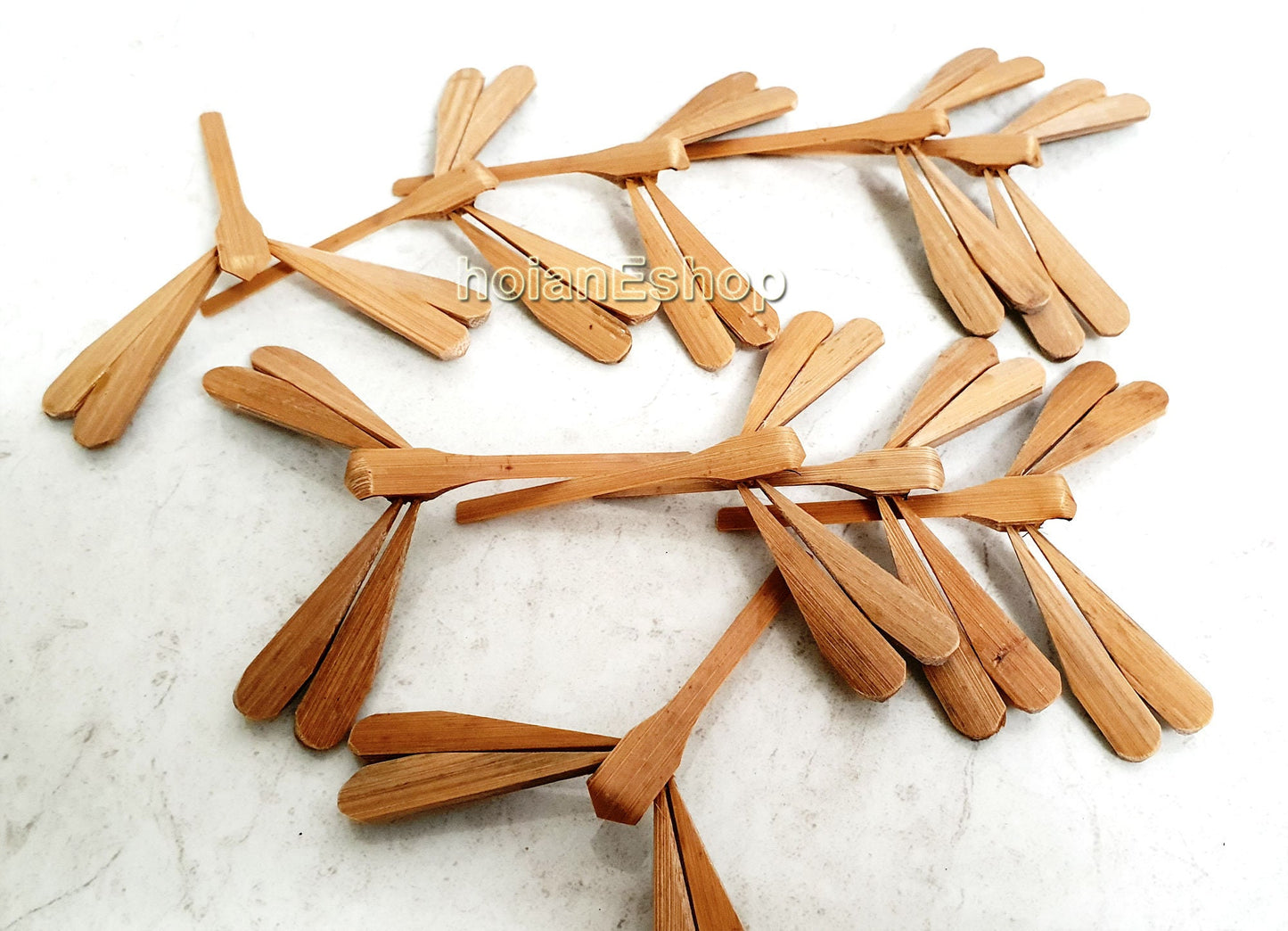 Set 50 pcs Unpainted Self Balancing Natural Bamboo Dragonfly for Decorations 7 cm - Gifts for Wedding Decor, wedding gifts, gifts for baby