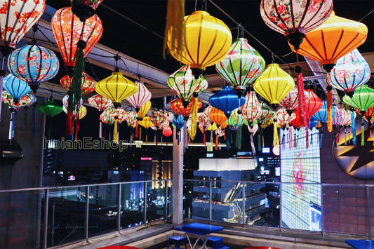 Set of 20 pcs Bamboo silk lanterns-35cm-Beautiful patterns-Garden lantern-Yard lantern-Ceiling lantern-Wedding lantern-Wedding tents decor