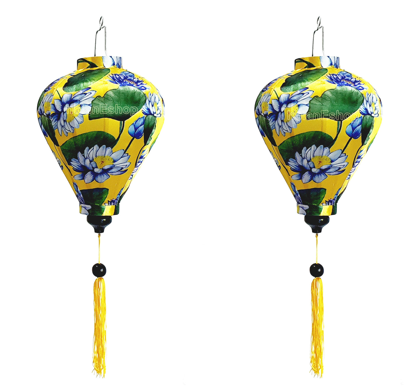 Set of 2 Vietnam bamboo lanterns 35cm - New 3D flower fabric - Wedding lanterns-Buyer choose shape and color - Personalization lantern