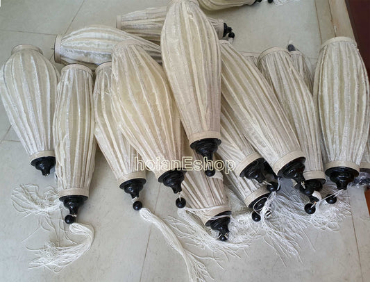 Set 20 Ivory/White Silk Lanterns 55 cm for wedding party decor, Traditional lanterns for Garden Balcony Decoration