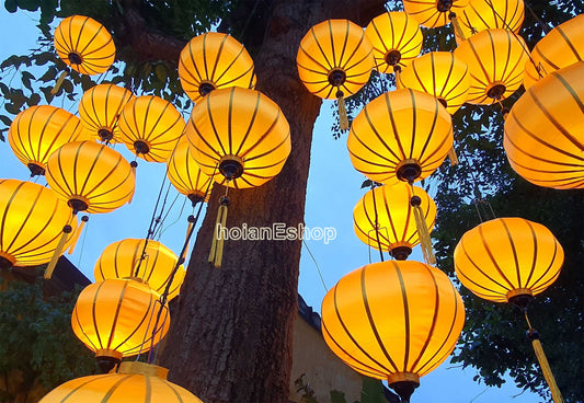 Set 30 pcs Vietnam Silk Lanterns 35 cm for Restaurant Decoration, Outdoor Party Decoration, Garden Party Decoration