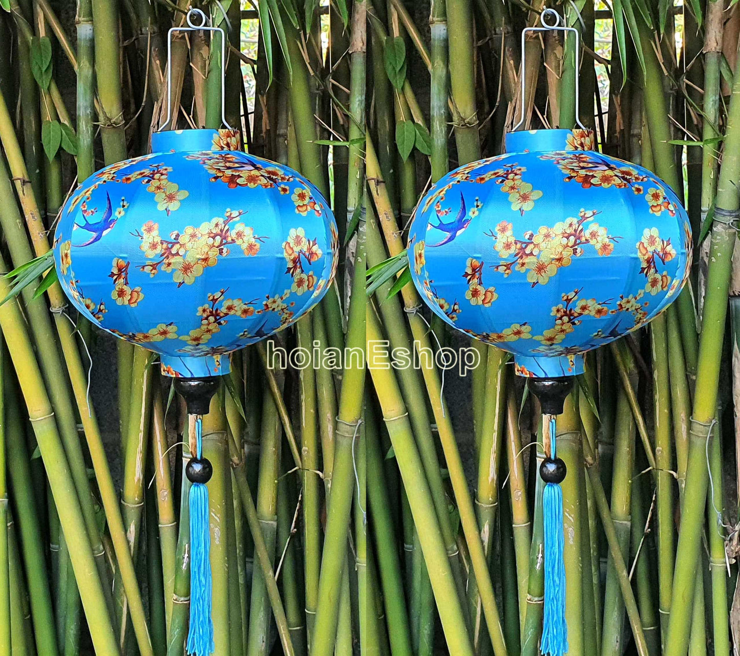 Set 2 Vietnam bamboo silk lanterns 35cm - New 3D flower fabric - Wedding lanterns - Buyer choose shape and color - Personalization lantern
