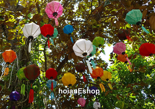 Set 100 pcs Mini Silk Lanterns 10cm for Moon festival, Mid-autumn festival lanterns, Mini lanterns decorate the outdoor garden