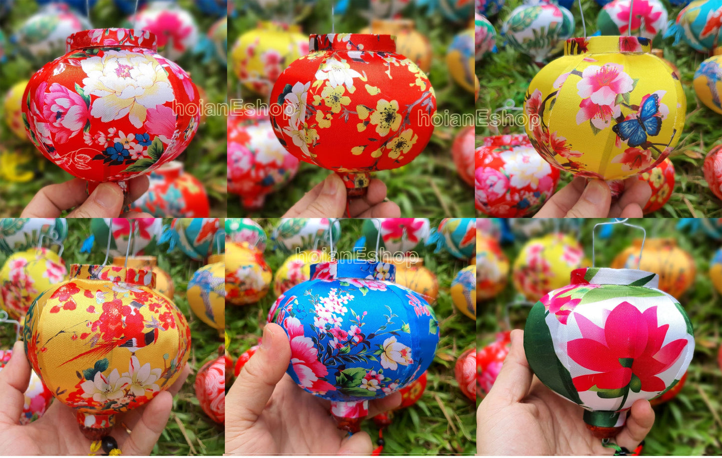 Set 100 pcs Vietnam Silk Lanterns 10cm for Moon festival, Christmas decorations Mini lanterns decorate the outdoor garden