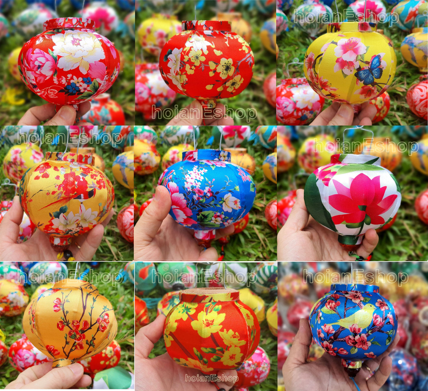 Set 100 pcs Vietnam Silk Lanterns 10cm for Moon festival, Christmas decorations Mini lanterns decorate the outdoor garden