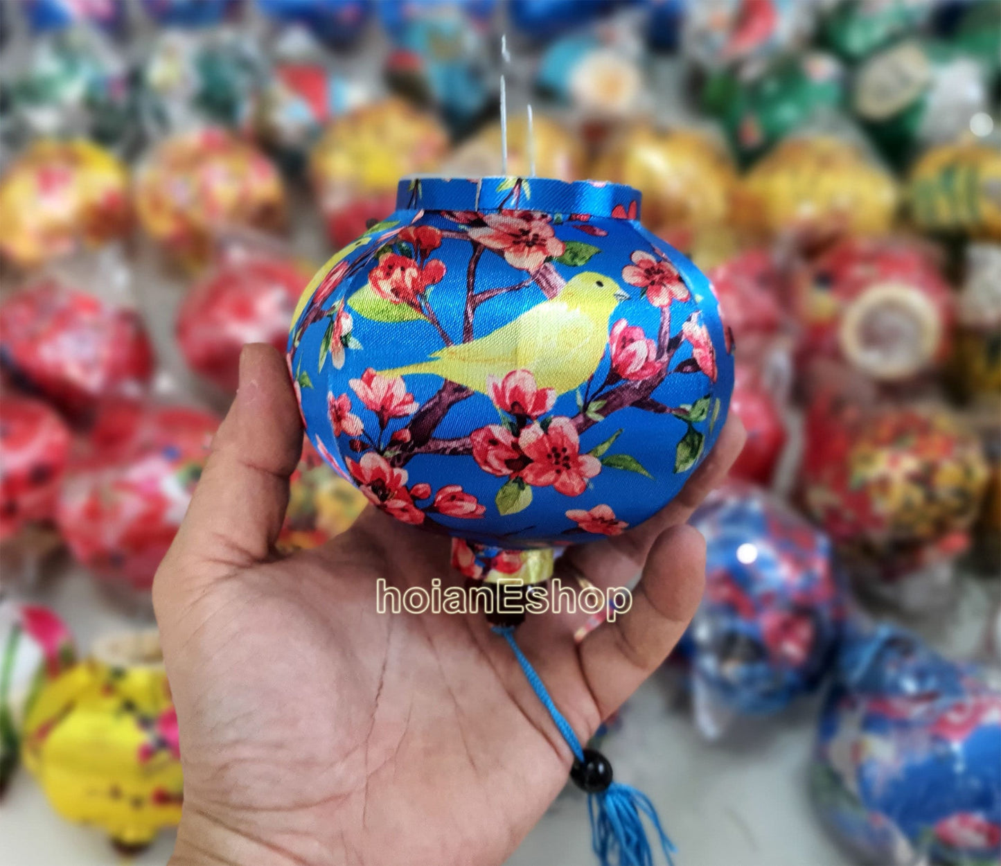 Set 100 pcs Vietnam Silk Lanterns 10cm for Moon festival, Christmas decorations Mini lanterns decorate the outdoor garden