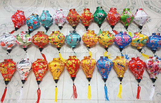 Small Silk Lanterns 22cm Vietnamese Lanterns Festival Decoration Lamp for Outdoor Party Wedding Garden Home (Set 30 pcs)