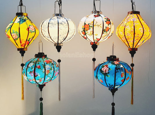 Set 6 pcs hoi an silk lanterns for Vietnamese traditional wedding - New Year decorations - Christmas decorations - wholesale silk lanterns