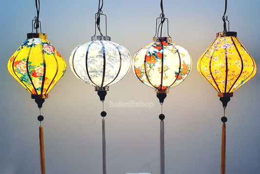 Set 4 Vietnam bamboo lanterns 35cm for Christmas decorations - Lanterns for Patio Hanging -Home lamp decoration - Lanterns for Restaurant