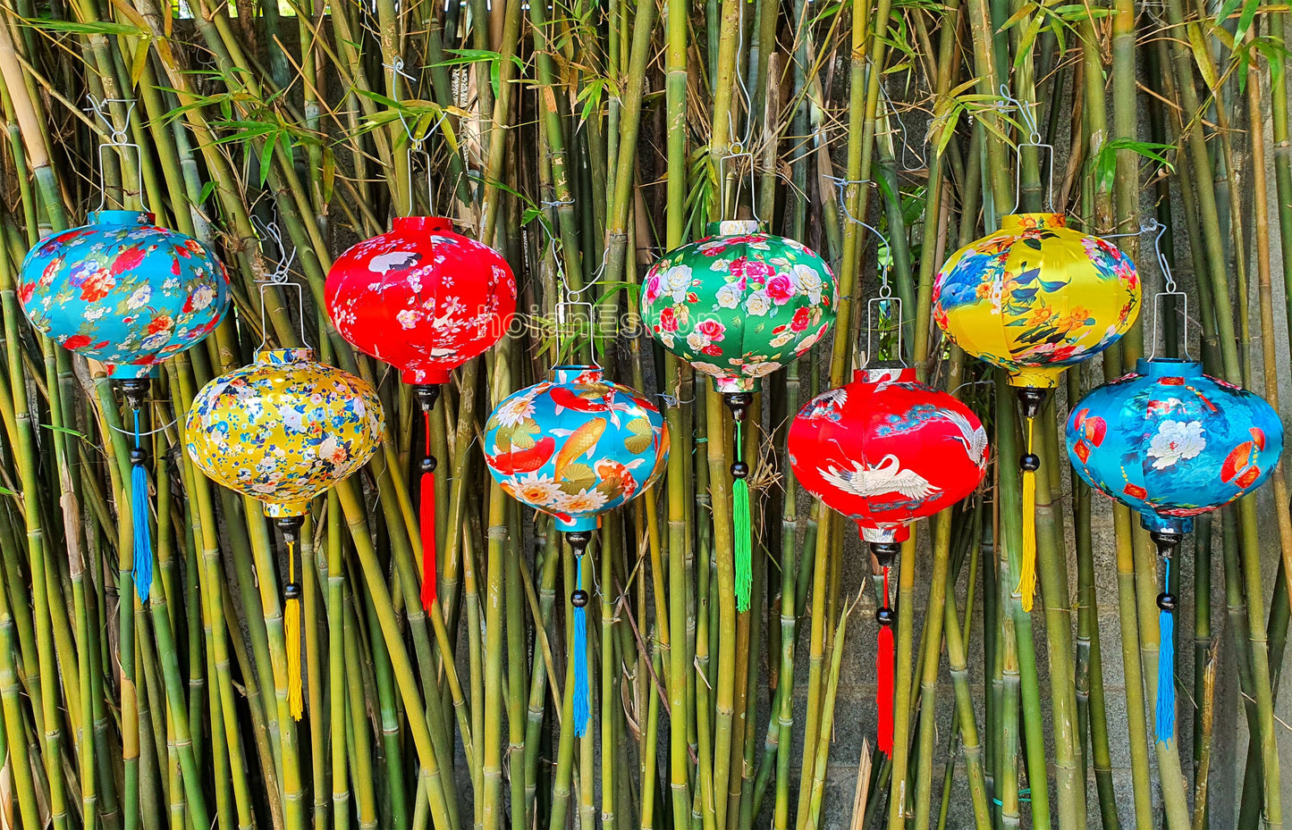Set 8 pcs hoi an silk lanterns 35cm for wedding decoration - garden decor - New Year Decor - TET Decor - wholesale silk lanterns