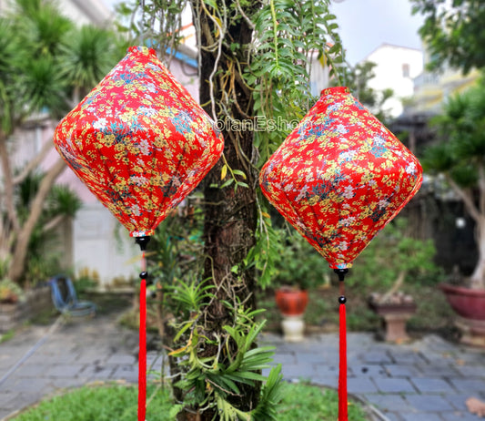 2 Big Silk Lanterns for Wedding Garden Decoration - Restaurant decor - Lunar New Year Decor - Ceiling Decoration