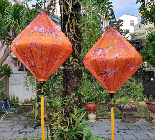 Set 2 pcs of Vietnam Silk Lanterns 90cm for Wedding Tents Decoration - Big latnerns for Restaurant decor - Large lanterns for Ceiling