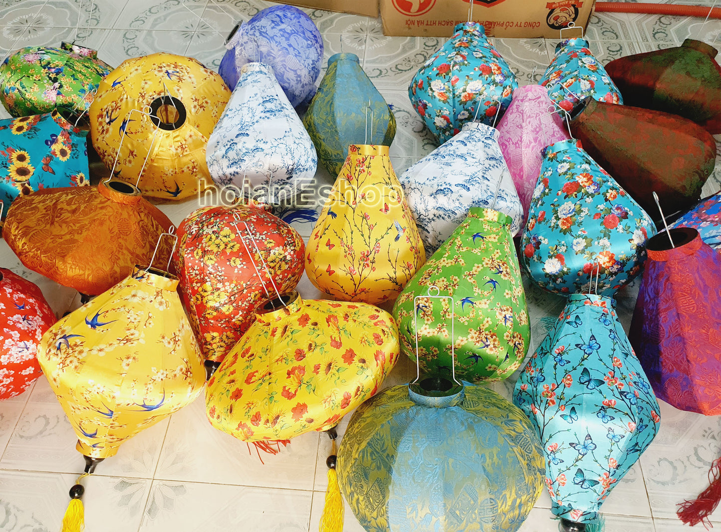 Set 30 pcs Flower Silk Lanterns 45cm for Restaurant Decorations Spa Lobby Decoration Wedding Tent Decorations