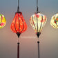 Set of 4 bamboo silk lanterns 35cm - Mix shape and color - Lantern for wedding - Wedding lighting ideas - Home front door decoration