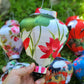Set 8 pcs Vietnam Hoi An silk lanterns 22cm with flowers fabric for garden decor Lanterns for wedding decor Lanterns for interior decor