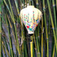 Set 4 pcs of 40cm Vietnamese bamboo lanterns with 3D flowers pattern fabric - Hoi An silk lanterns for garden decoration