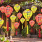 Set of 50 Vietnamese Lanterns with Yellow Apricot Blossom Prints and “Happy New Year” - Lunar New Year Decorations