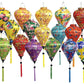 Set 16 Hoi An Traditional silk lanterns 35cm for Restaurant decorations Wedding decorations Outdoor Party decor Porch decor