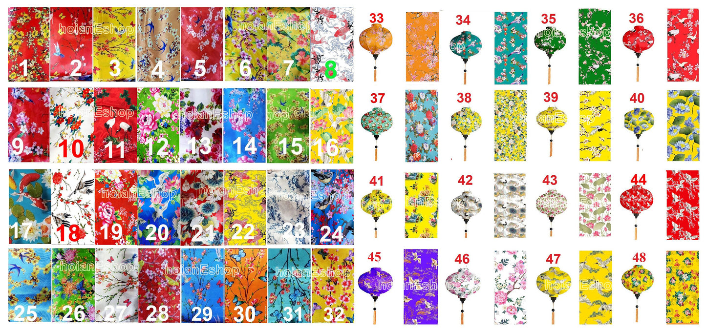 Set 100 Hoi An Silk Lanterns for Wedding Deco Flower Lanterns for Restaurant decorations - Buyer can choose shape and color