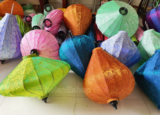 Bamboo Silk Lanterns 26'' For Wedding Party Decor -  Silk Lantern for Garden Decor -  Spa Decor Restaurant Decor - Set 20 PCS