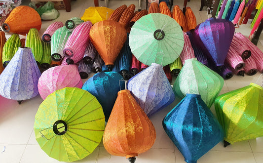 Bamboo Silk Lanterns 26'' For Wedding Party Decor -  Silk Lantern for Garden Decor -  Spa Decor Restaurant Decor - Set 20 PCS